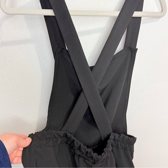 Nasty Gal Wide Leg Dungaree Jumpsuit overalls BLACK size 10 NWT - Picture 8 of 17